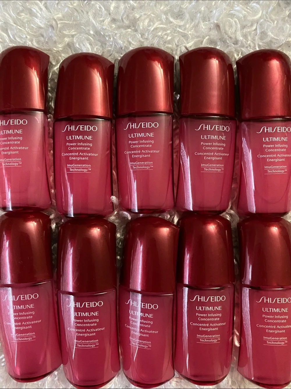 10 pcs Shiseido Ultimune Power Infusing Concentrate - Red Pink Gradient Set